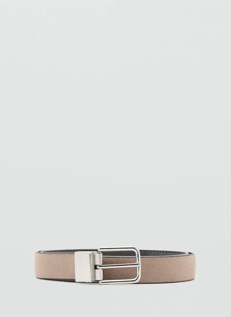 Mango Man Reversible suede leather belt